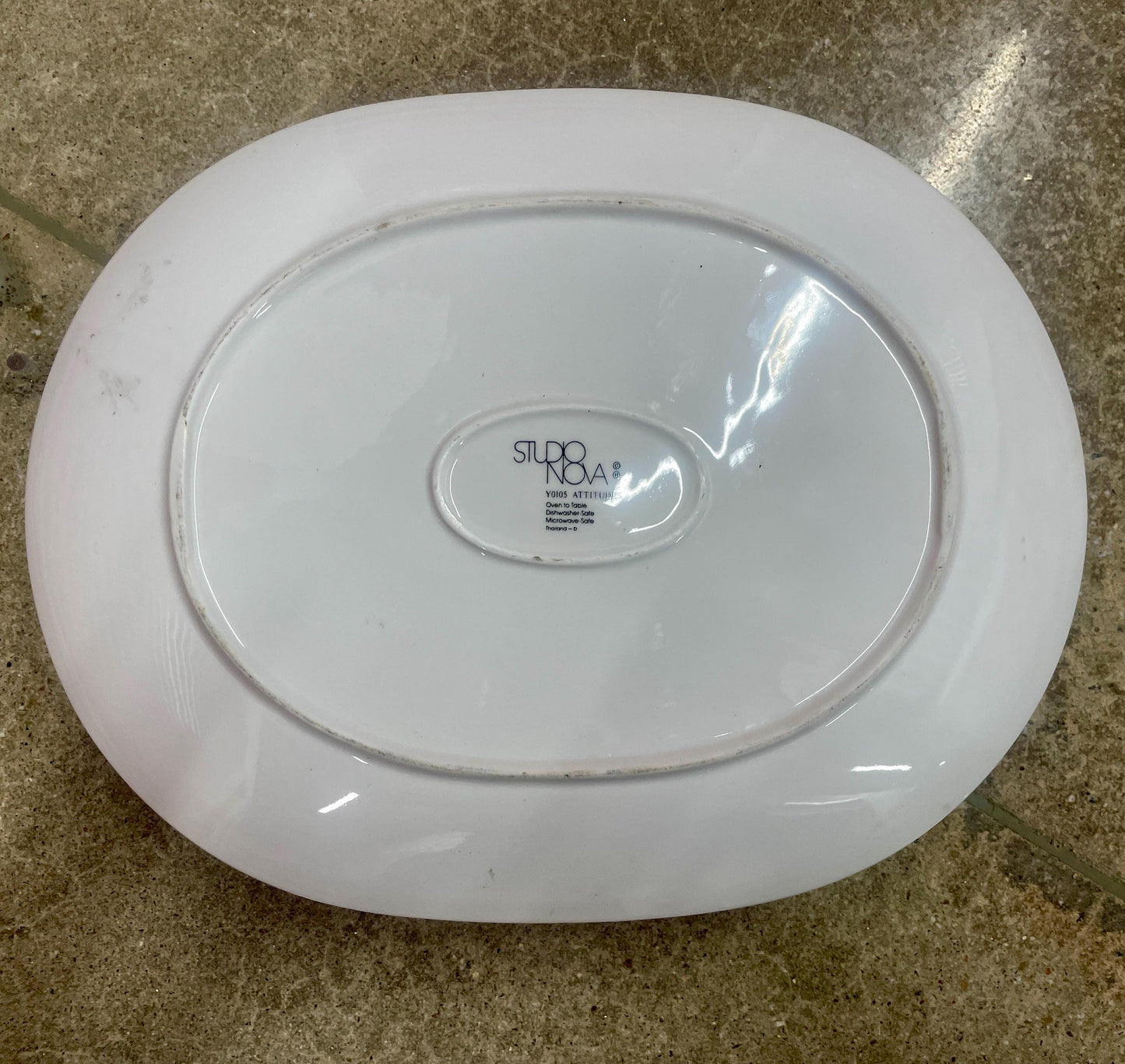 Vintage Studio Nova "Attitudes" Serving Set: Oval Platter and Bowl - Geometric Design, 1994-2000
