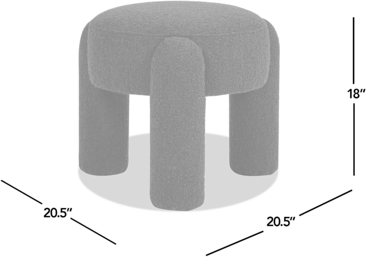 Hugo Twenty Point FiveInch Rounded Moss Green Ottoman-2