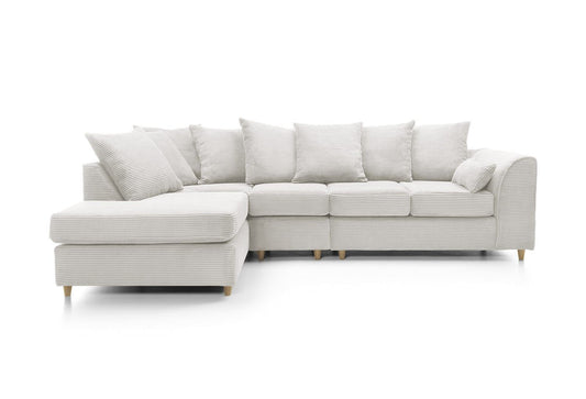 Dylan 5 seater L shape sofa White