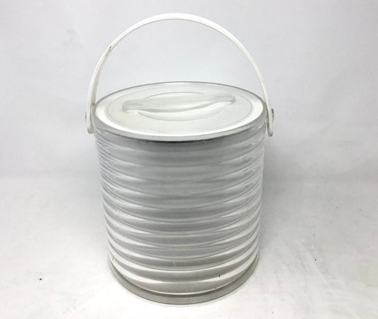Vintage Lucite and White ABS Ice Bucket by Sally Designs, circa 1970s