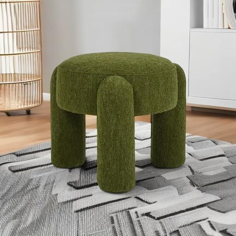 Hugo Twenty Point FiveInch Rounded Moss Green Ottoman-1