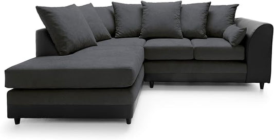 Dylan 4 seater corner sofa Chennile Black