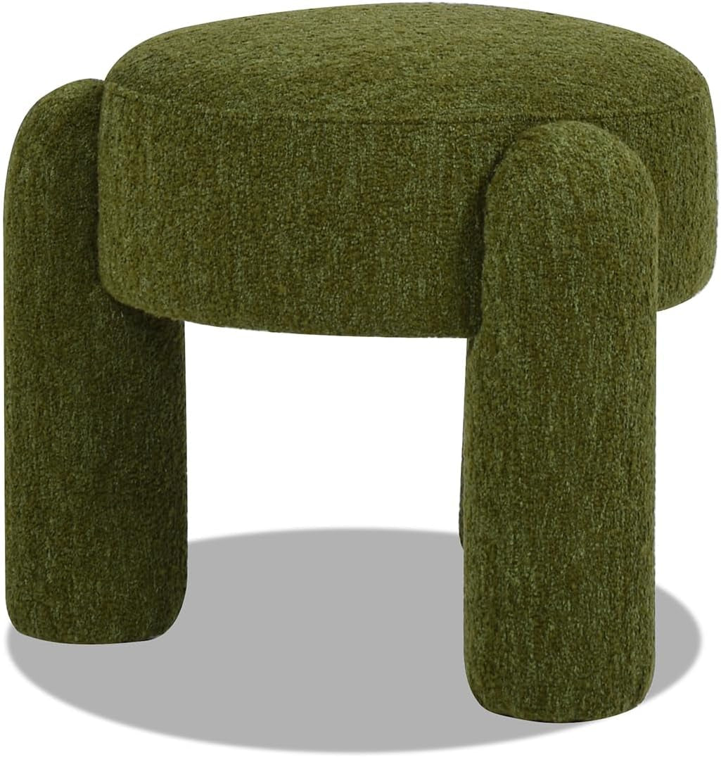 Hugo Twenty Point FiveInch Rounded Moss Green Ottoman-3
