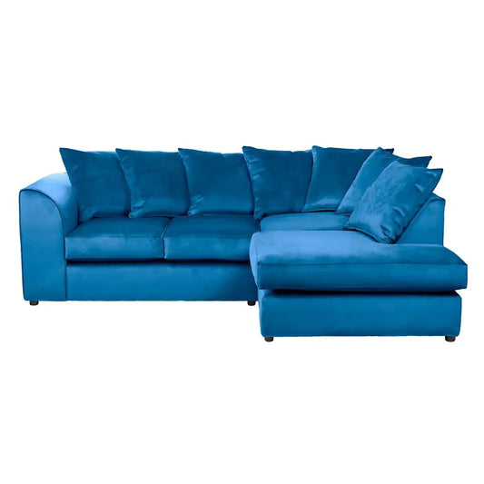 Dylan 4 seater corner sofa plush blue