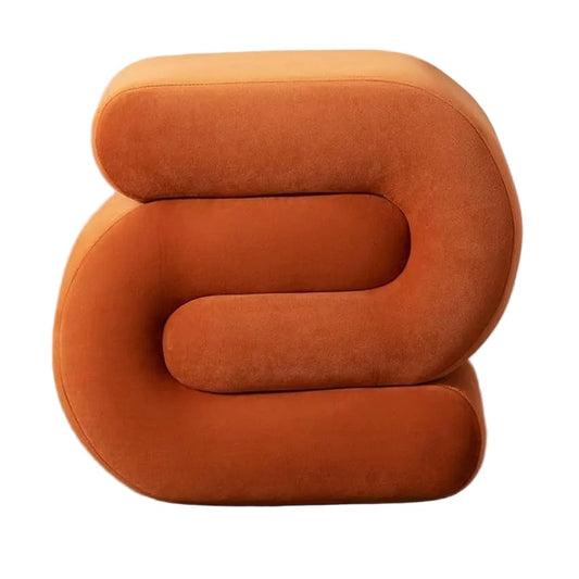 Curvilinear S-Sculpt Ottoman: A Neo-Modern Velvet Statement