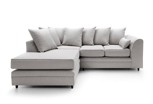 Dylan 4 seater Corner sofa Grey plush