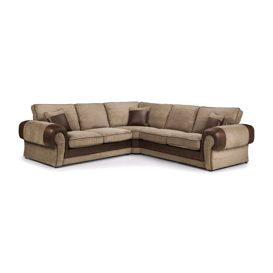 Tango Large Corner Sofa Brown&Mink Cord